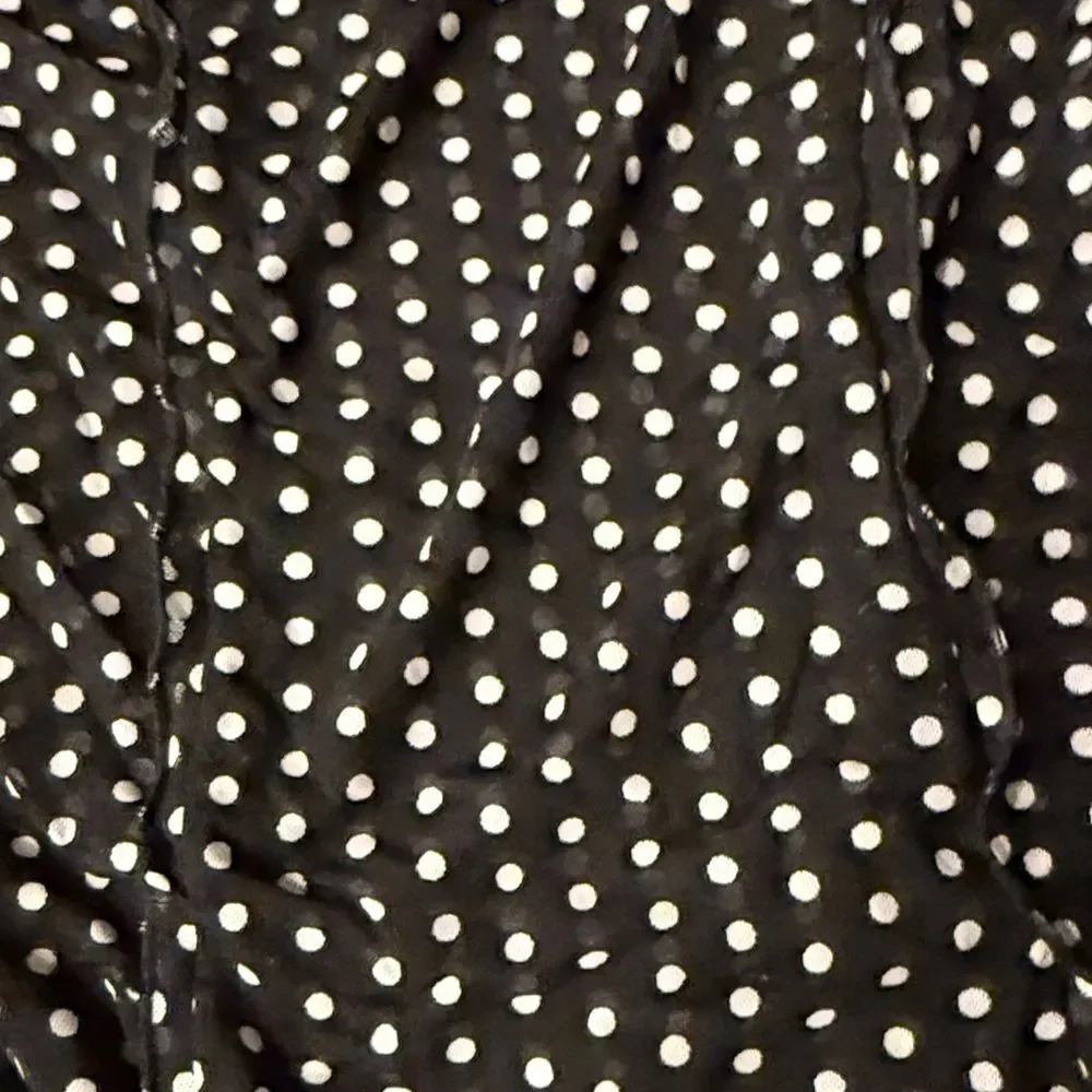 Free People Charlie Printed Mesh Layering Top Luna Dot Black White Small
